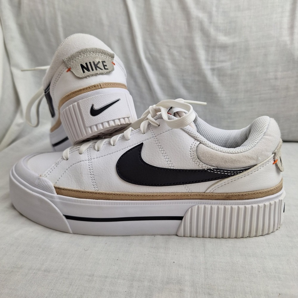 Y2K Sneakers Shoes Nike Retro White 9.5 Platform Court Legacy Lift DM7590-100
